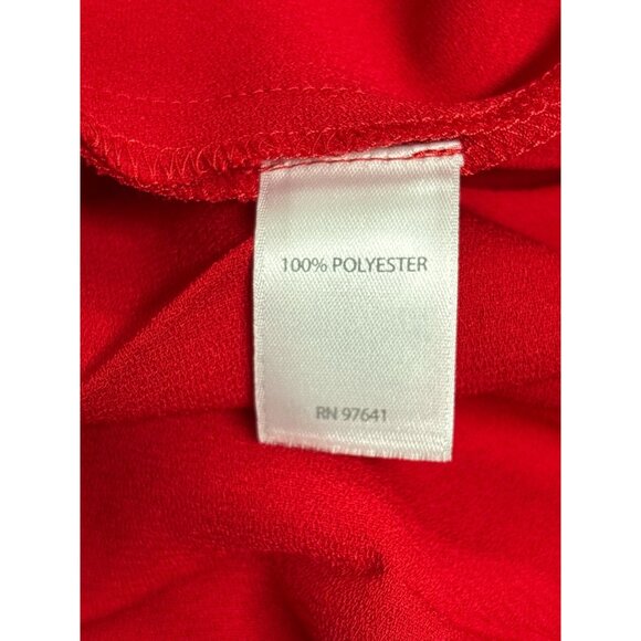 J.Jill Wearever Collection Red Sleeveless Pleated Midi Dress V-Neck Relaxed Fit - Picture 7 of 11